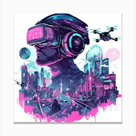 Vr Headset.Generated AI. Wall Art Print 1 Canvas Print