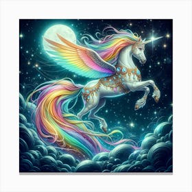 Unicorn In The Sky Canvas Print