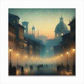 Venice At Night Art Print Canvas Print