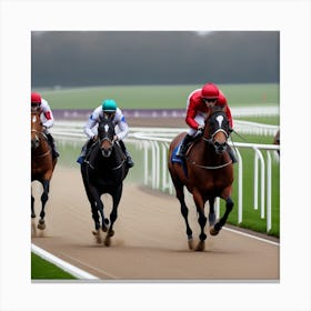 Jockeys On The Track 1 Canvas Print