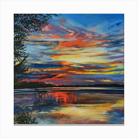 Sunset On The Lake Canvas Print