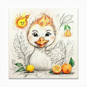 Flaming Duck 1 Canvas Print