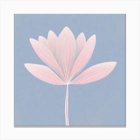 A White And Pink Flower In Minimalist Style Square Composition 257 Canvas Print