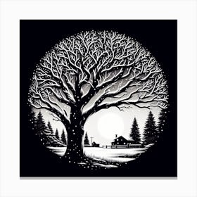 Tree In The Snow 2 Canvas Print