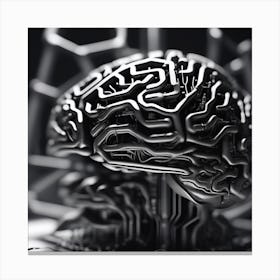 Brain On A Circuit Board 50 Canvas Print