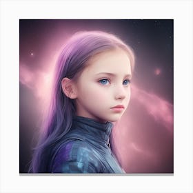 Girl in the galaxy Canvas Print