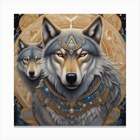 Wolf And Eagle Canvas Print