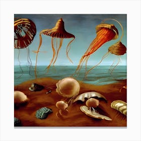 Amber Flying Jelly 2 Canvas Print