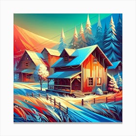 Winter Landscape Painting 1 Canvas Print