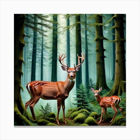 Deer In The Forest 34 Canvas Print