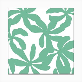 Orchids In Turquoise Square Canvas Print