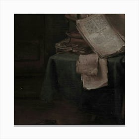 Book On A Table Canvas Print