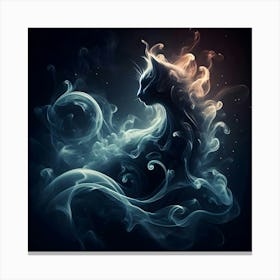 Cat In Smoke Canvas Print