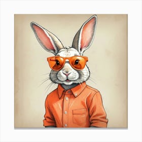 Rabbit In Sunglasses 10 Canvas Print