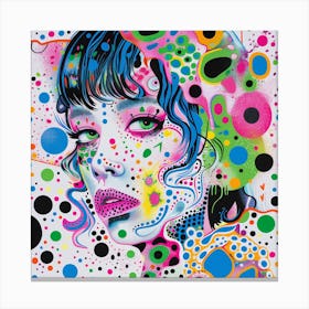 Girl With Polka Dots Canvas Print