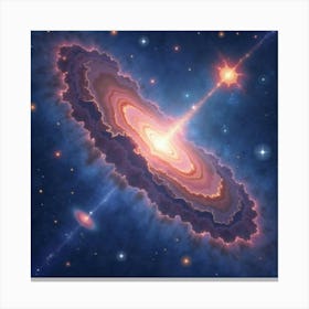 Galactic Watercolor With Luminous Celestial Forms 1 Canvas Print