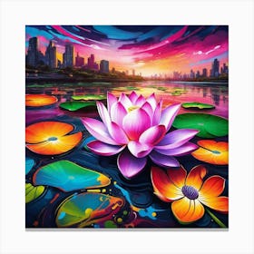 Lotus Flower Painting 3 Canvas Print