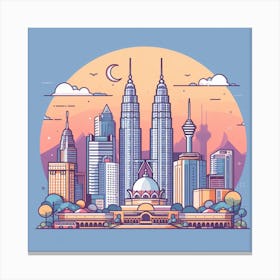 Kuala Lumpur Skyline Skyscrapers Canvas Print