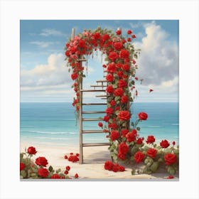 Roses On The Beach 2 Canvas Print