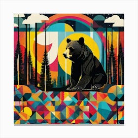 Bear In The Woods Canvas Print