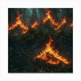 Fire In The Forest 2 Canvas Print