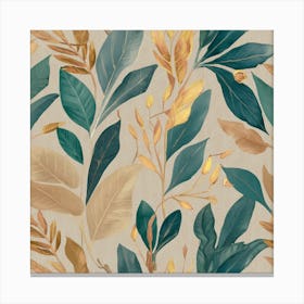 Gold Leaves Wallpaper 1 Canvas Print
