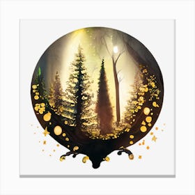 Forest In The Moonlight Canvas Print