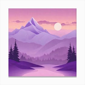 Misty mountains background in purple tone 33 Canvas Print