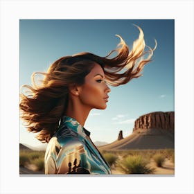 Woman In The Desert 1 Canvas Print