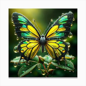 Butterfly With Water Droplets 2 Canvas Print