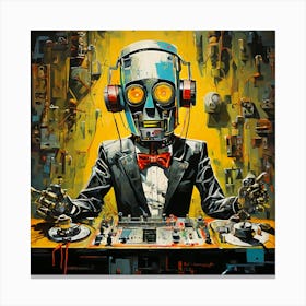 Robot Dj Canvas Print