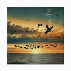 Geese In Flight 7 Canvas Print