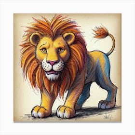 Lion Drawing 12 Canvas Print