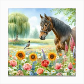 Horse In The Meadow 8 Canvas Print