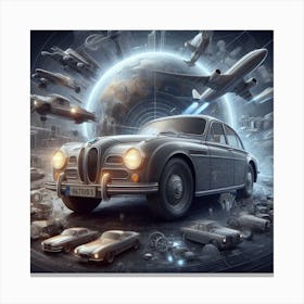 Old School Car Painting  Canvas Print