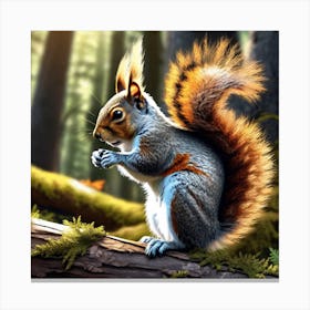 Squirrel In The Forest 337 Canvas Print