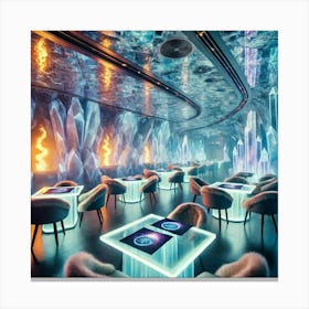 A Futuristic Sci Fi Restaurant Ambiance With Air I Canvas Print