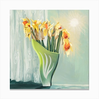 Daffodils Square Canvas Print