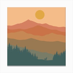 Sunset In The Mountains Canvas Print