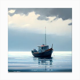 Fishing Boat In The Water Canvas Print