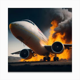 Airplane On Fire (12) Canvas Print