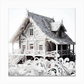 House In The Snow 1 Canvas Print