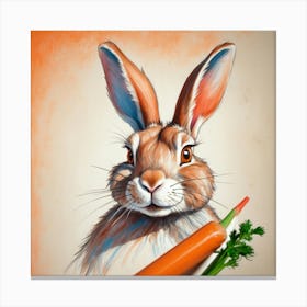 Rabbit With Carrots 11 Canvas Print