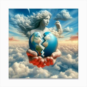 Earth In The Hands Of A Woman 2 Canvas Print