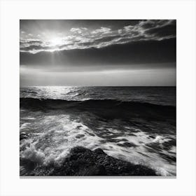 Black And White Seascape 20 Canvas Print