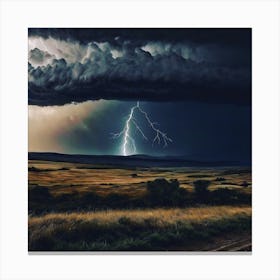 Lightning Over The Plains Canvas Print
