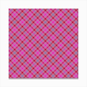 Pink Plaid Fabric 1 Canvas Print