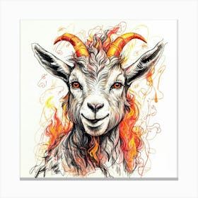 Goat On Fire 25 Canvas Print