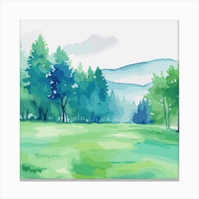 Watercolor Landscape Painting 1 Canvas Print