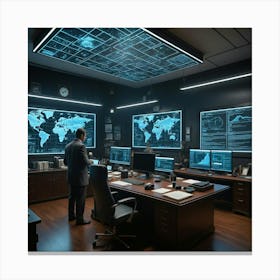 Security Control Room Canvas Print